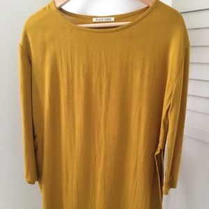 Black Crane, Linen Tunic, Yellow, XXS